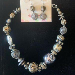 Necklace + earrings